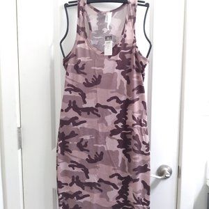 Large Pink Camo Sleeveless Swing Dress NWT